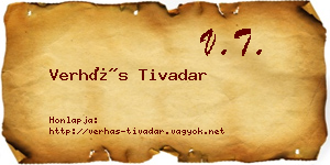 Verhás Tivadar névjegykártya